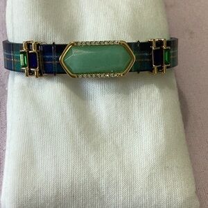 Keep Collective Stella/Dot Leather Bracelet with 1 center charm and 4 side ones